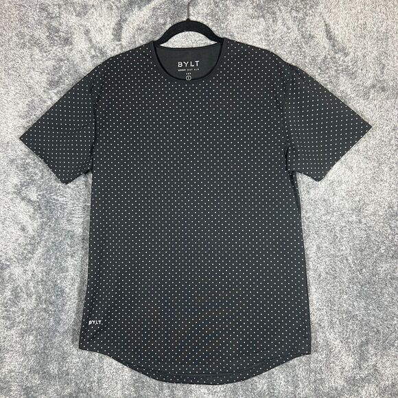 BYLT Basics Other - BYLT Shirt Mens Large Black Drop Cut LUX short sleeve Basic Tee Casual Comfort